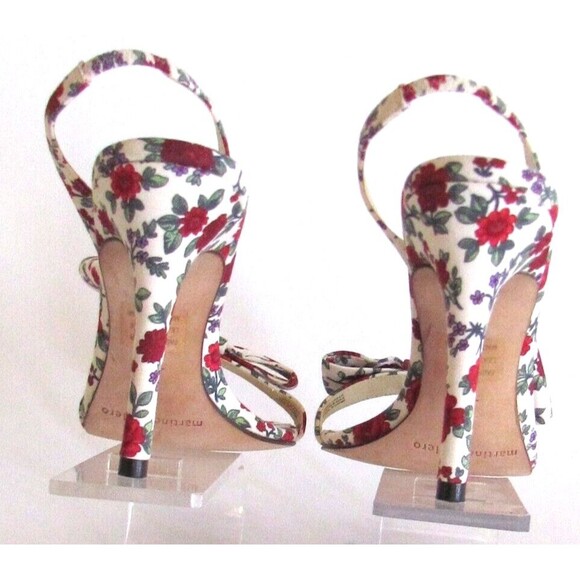 Martinez Valero Floral Bow Detail Designer Slingback High heels Sandals 7.5 M - Picture 4 of 16